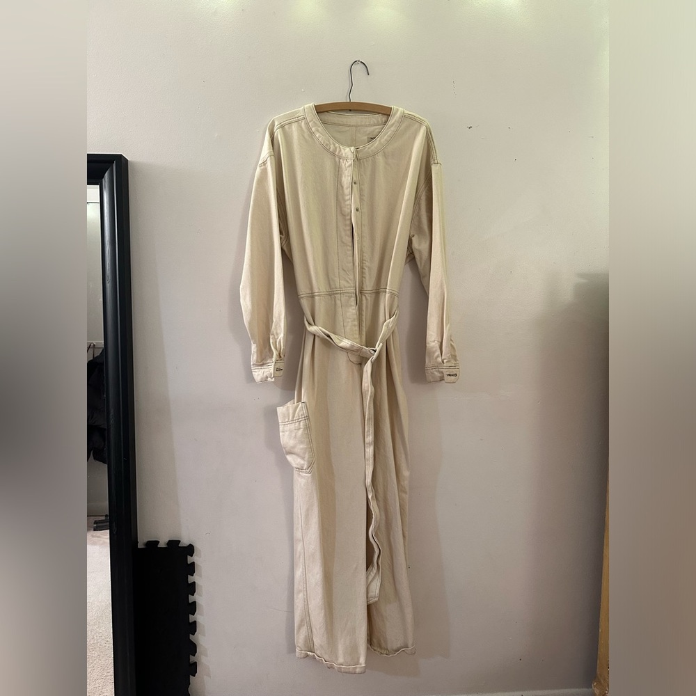Cream Denim jumpsuit